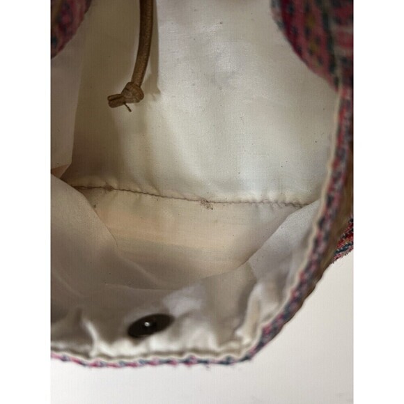 Roxy Women’s Pink Crochet Woven Aztec Southwestern‎ Pastel Mini Drawstring Bag - Picture 9 of 10